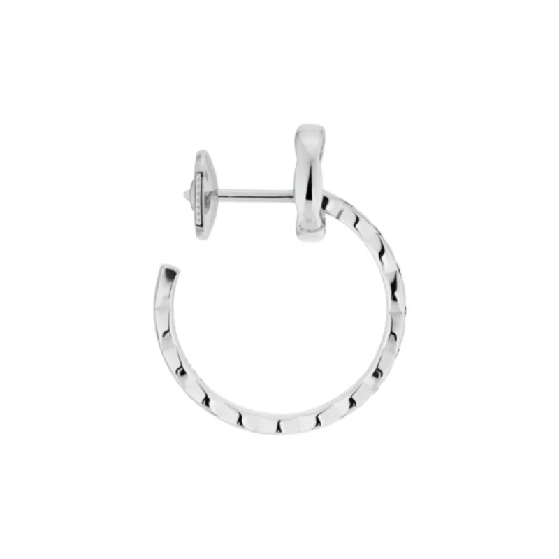 CHANEL 18K Gold, Diamond Earrings Unisex Silver-1