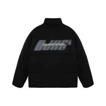 BJHG Letter Stand Collar Loose Fit Thickened Puffer Jacket Unisex