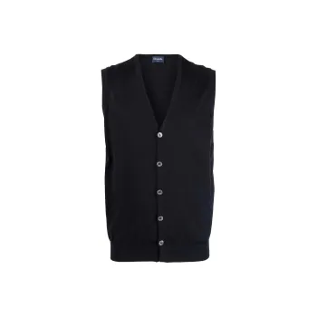 Drumohr Sleeveless Merino Wool Cardigan