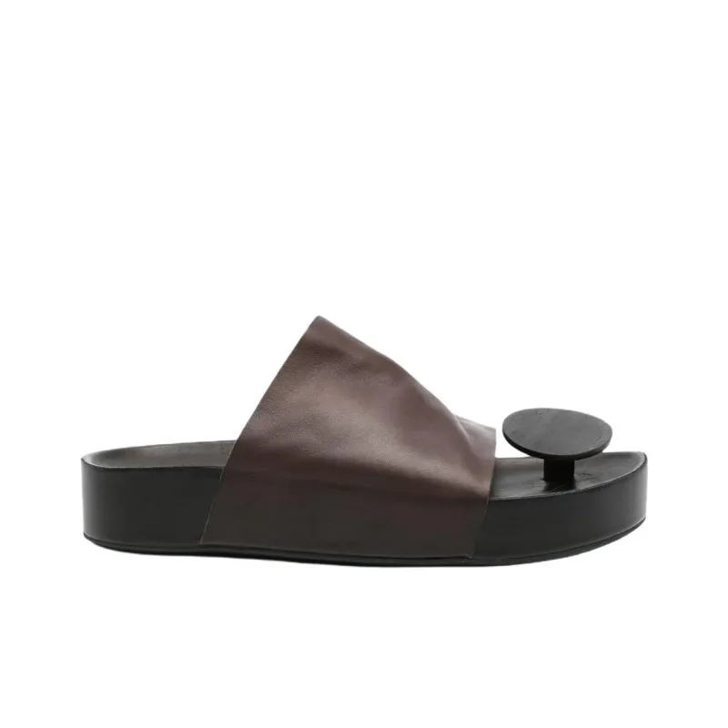 UMA WANG Slide Slippers Women's Chocolate-1