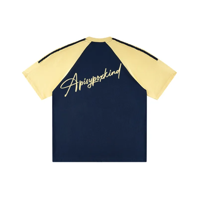 PISYPOX T Shirt Unisex Navy Blue & Yellow-1