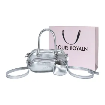 LOUIS ROYALN PU Crossbody One Shoulder Handbag Regular Unisex Ecru/Silver/Black/Pink