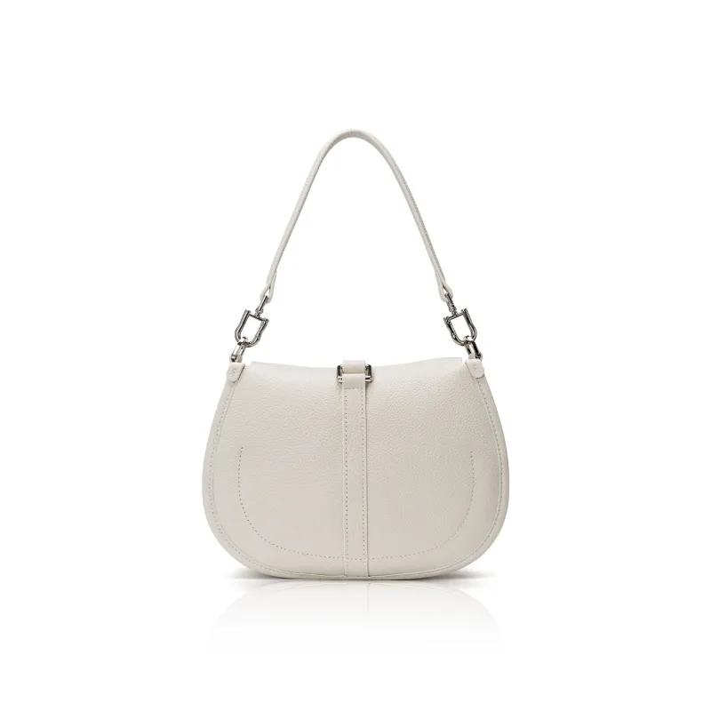 ROBERTA DI CAMERINO Cow Leather Crescent Bag, Crossbody Bag, Shoulder Bag Women's Black/Beige-10