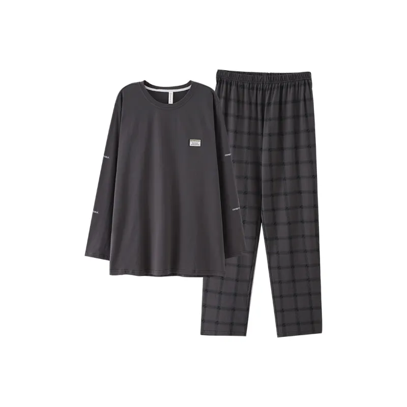 FENTENGCARE Pajama Set Men's Gray-0