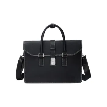 CROSSGEAR Top Grain Cow Leather Handbag Men's Black