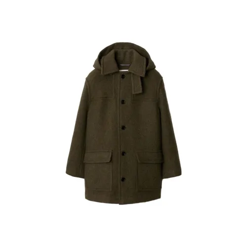 Burberry Single breasted Hooded Wool Coat