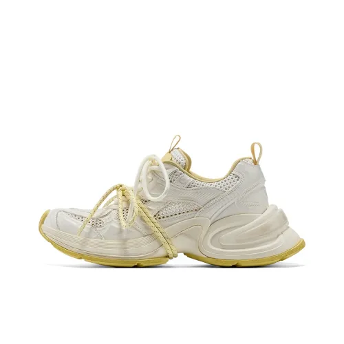 GG CC Platform Casual Cushioning, Slip Resistant, And Abrasion Resistant Low Top Cut Out Mesh Chunky Sneakers Women's