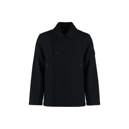 STONE ISLAND Compass Patch Double Breasted Coat