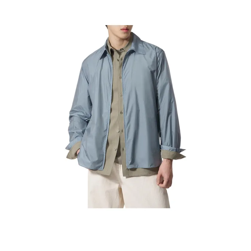 Auralee Zip up Semi sheer Shirt-0