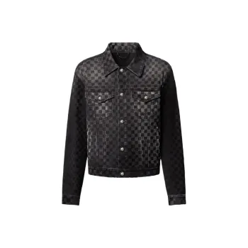 LOUIS VUITTON Flocked Damier Denim Trucker Jacket