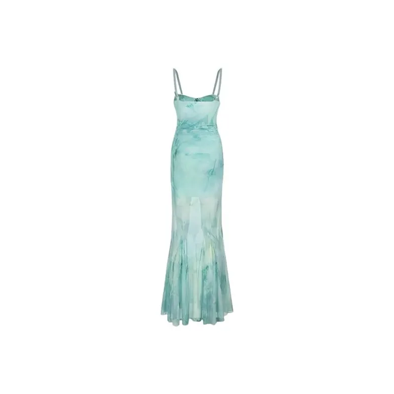 HUINIAN Slip Dress Women's Cyan-1