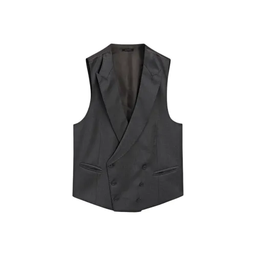 Massimo Dutti Vest Men's Dark Gray