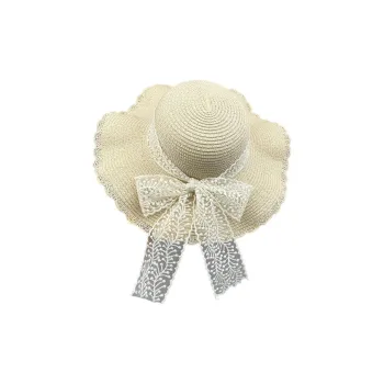 JKEM Straw Woven Other Hats Women's Beige/Khaki/Pink