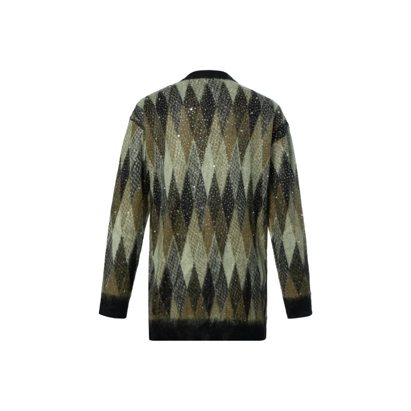CELINE Embellished V Neck Button Up Cardigan-1