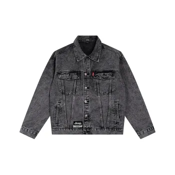 Jeep Pasture Horse Lifestyle Denim Jacket Unisex Black Gray