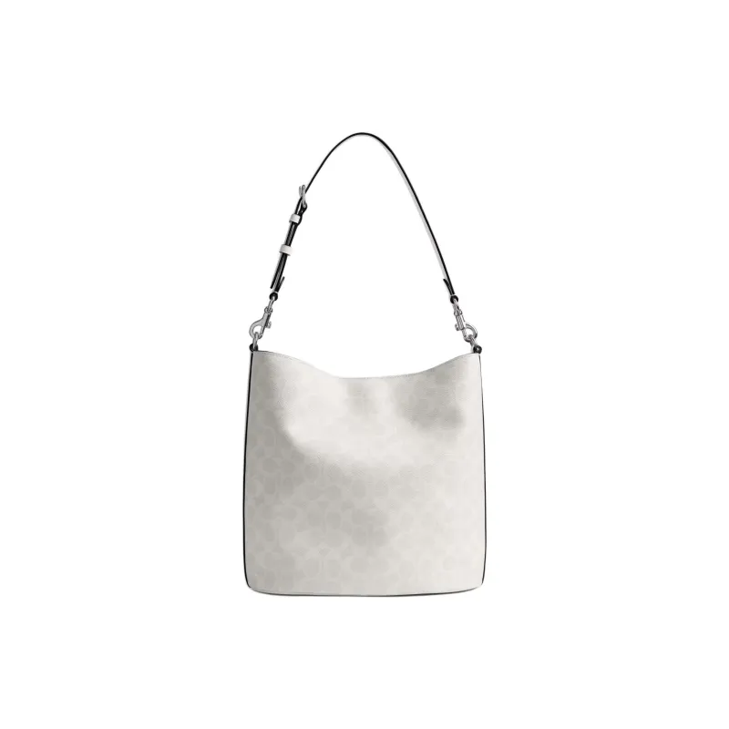 COACH Willow Coated Canvas Bucket Bag, Shoulder Bag, Crossbody Bag, Handbag Tubas Women's Chalk White-2