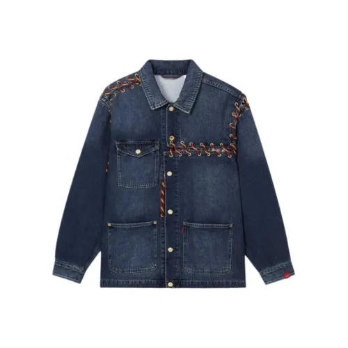 Levis CNY Denim Jackets Men Dark Blue