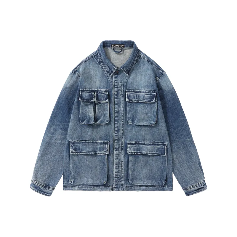 SANTASTIC Denim Jacket Men's Blue-0