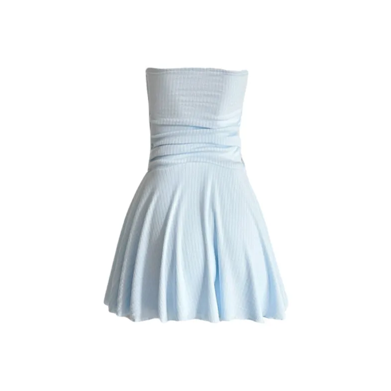 Udon House Sleeveless Dress Women's L Blue-1