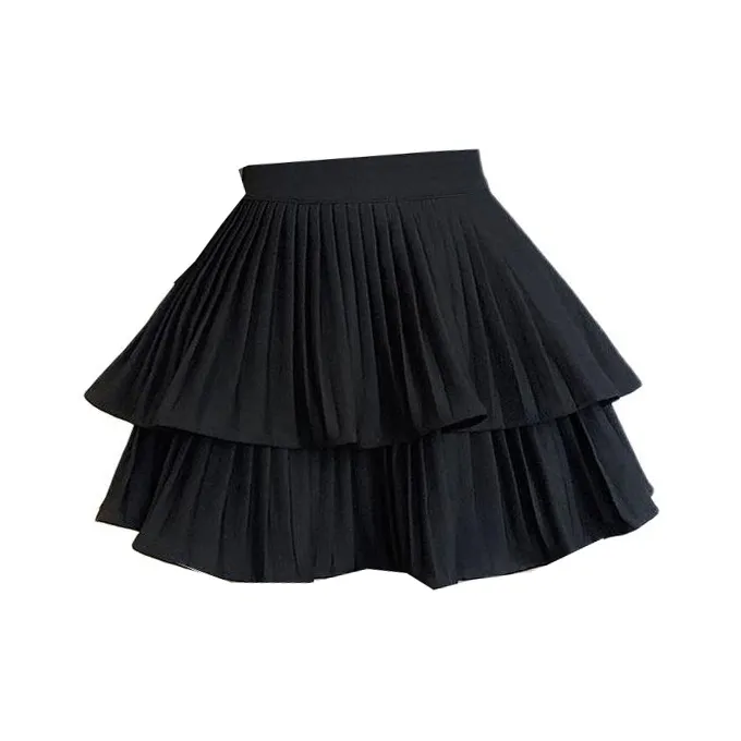 Mu Xiao Xin Casual Short Skirts Women's Black-3