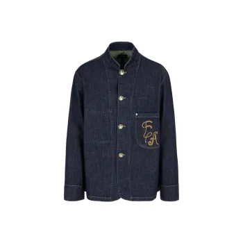 EMPORIO ARMANI Logo embroidered Denim Jacket