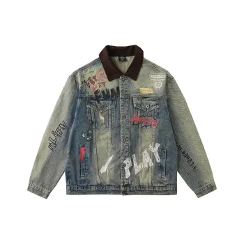 LAMLICKA Denim Jacket Unisex Gray