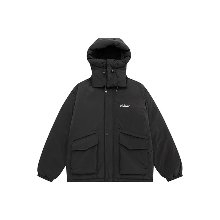 URBAN STANDARD Solid Color Hooded Loose Fit Thickened Down Jacket Unisex-7