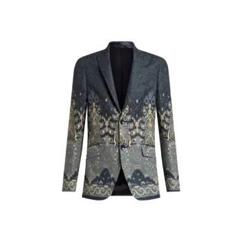 ETRO Paisley Printed Single Breasted Blazer
