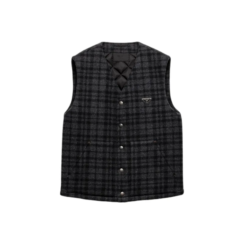 PRADA Plaid Wool Vest-0