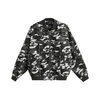 NANDCHN Jackets Unisex White Gray Camouflage