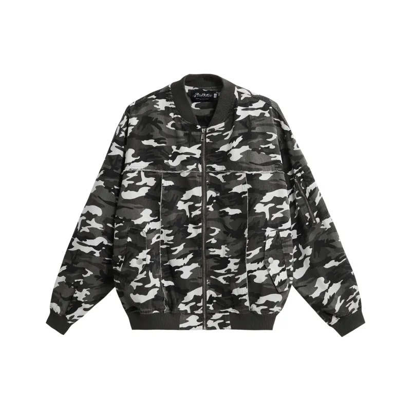 NANDCHN Jackets Unisex White Gray Camouflage-0