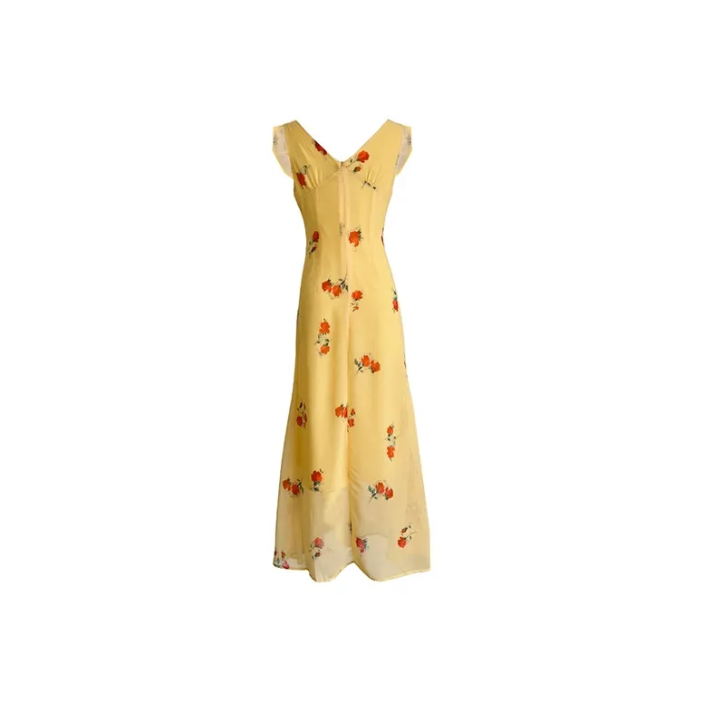 SISC Sleeveless Dress Women's Yellow-1