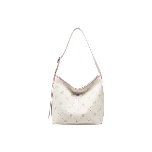 Dickies PVC Large Capacity Bucket Bag, HOBO Bag, Shoulder Bag, Crossbody Tote Regular Women's Beige Apricot Pink/Gray
