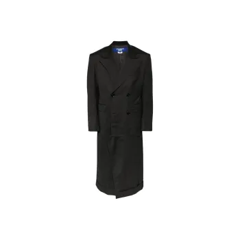 JUNYA WATANABE Wool Stripe Double Breasted Long Coat