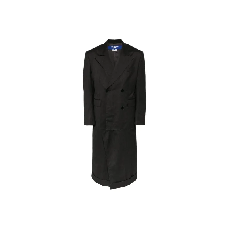 JUNYA WATANABE Wool Stripe Double Breasted Long Coat-0