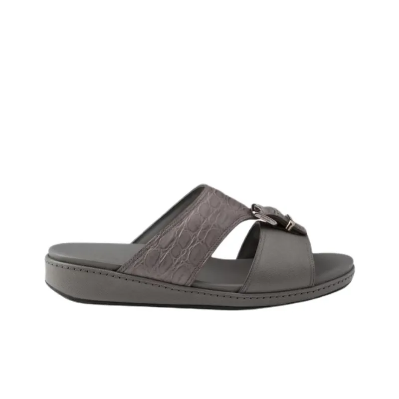 PRADA Saffiano Rubber Sole Slide Slippers Men's Gray-1