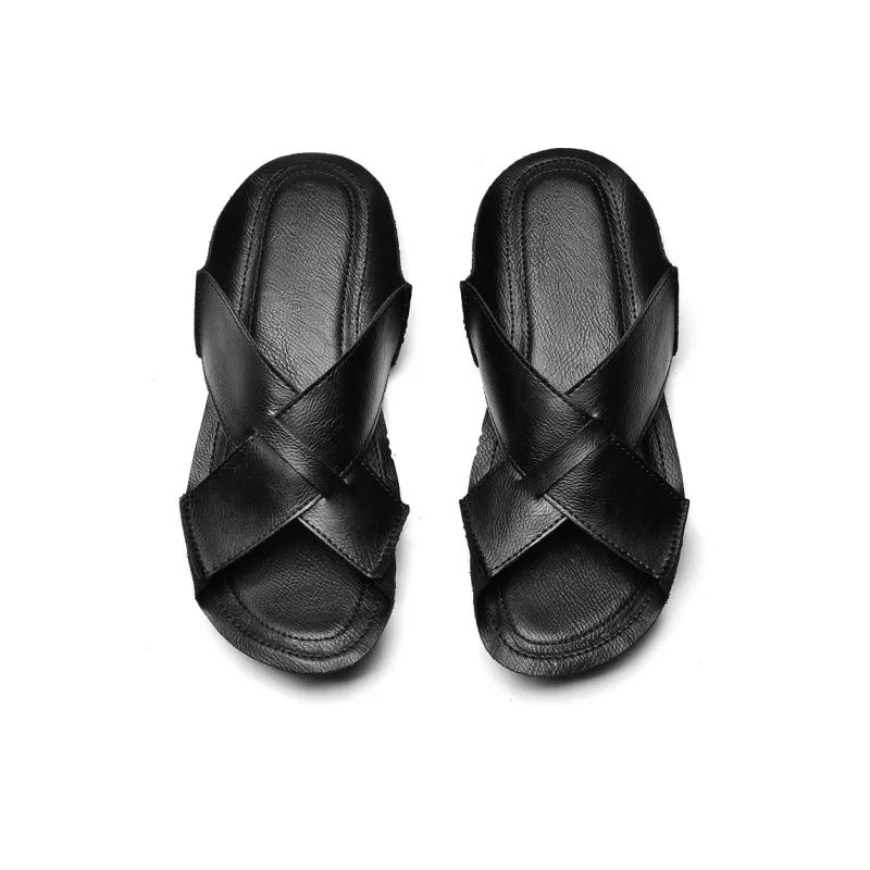 Qiandongmeili Rubber Sole Abrasion Resistant Cushioning Slide Slippers Men's-2