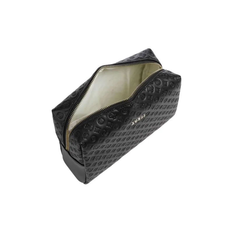 GUESS Polyurethane Makeup Bag Women's Black-3