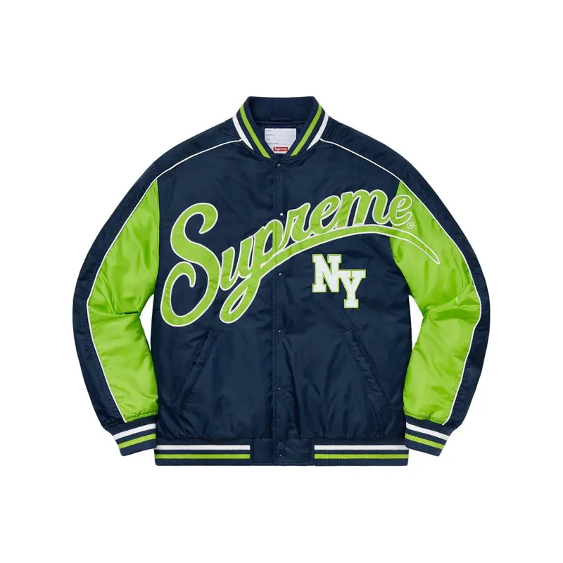 Supreme Contrast Script Varsity Jacket-6