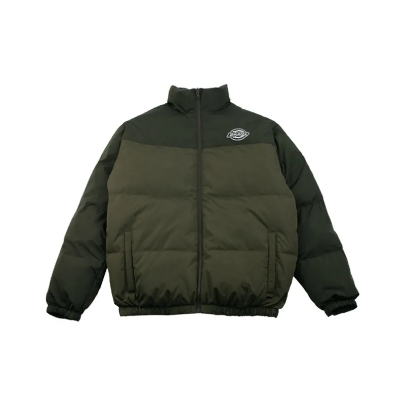 Dickies Letter Camouflage Colorblock Stand Collar Thickened Down Jacket Men's Olive Green-0