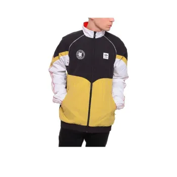 Adidas Originals Evisen Zip Jackets Coats Men's Black/White/Yellow Iron/Scarlet