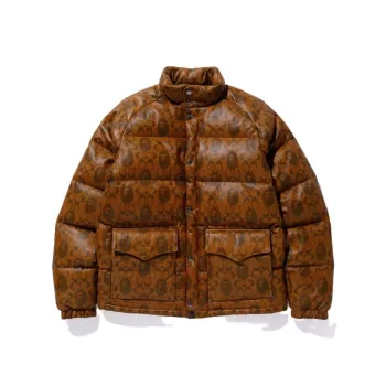 A BATHING APE X Coach Leather Down Jacket