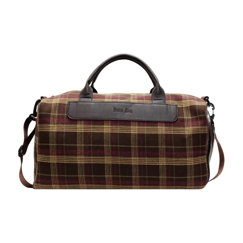 Wenpercy Plaid Fabric Travel Bag Unisex Multicolor-0