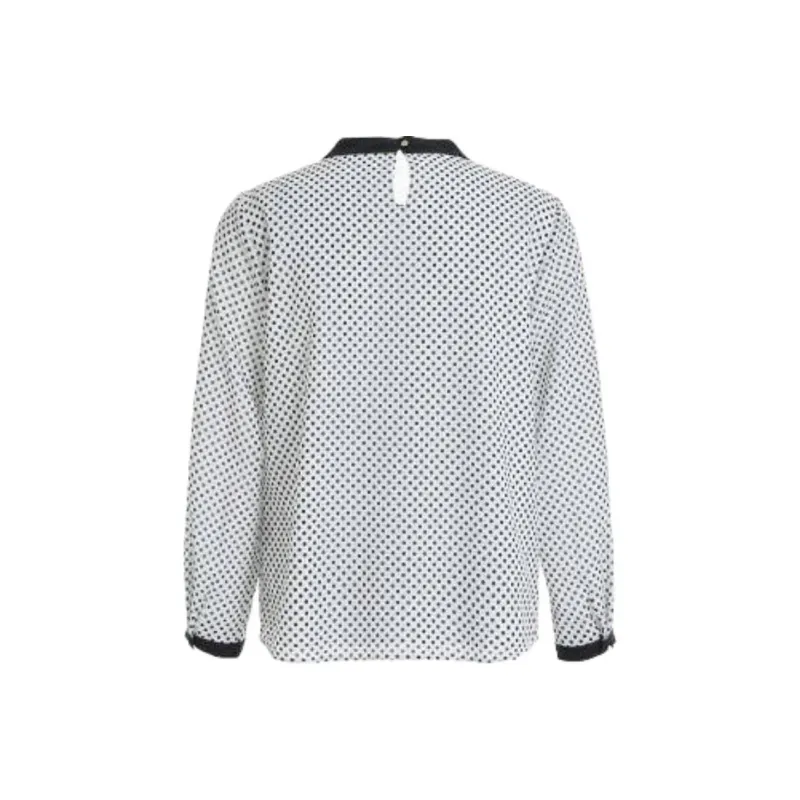 QIAOWANNI Shirt Women's Vintage Polka Dot Pattern-1