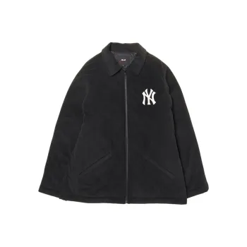 MLB Varsity New York Yankees Woven Shirts Velvet feel Coat Unisex Black