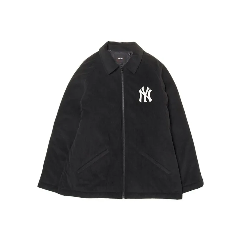 MLB Varsity New York Yankees Woven Shirts Velvet feel Coat Unisex Black-0