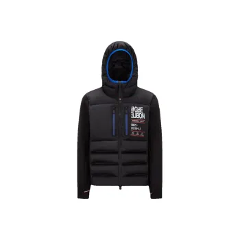 Moncler Logo Print Quilted Hooded Jacket