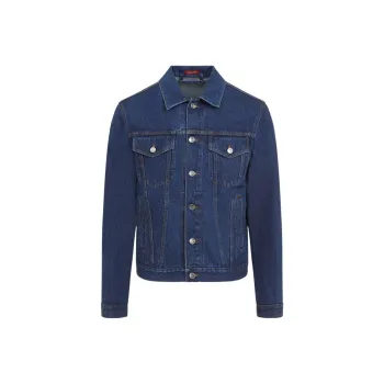 GUCCI Collared Button Up Denim Jacket