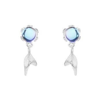 OGDAID S925 Silver Stud Earrings Women's