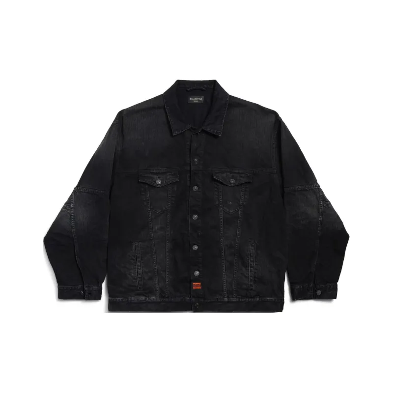 Balenciaga Denim Jacket Loose Fit Style Men's Midnight Blue-0